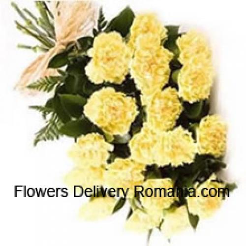 Cute 19 Yellow Carnations