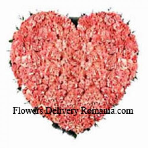 101 Pink Heart Carnations