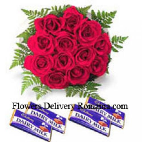 11 Rosas Rojas con Deliciosos Chocolates Variados