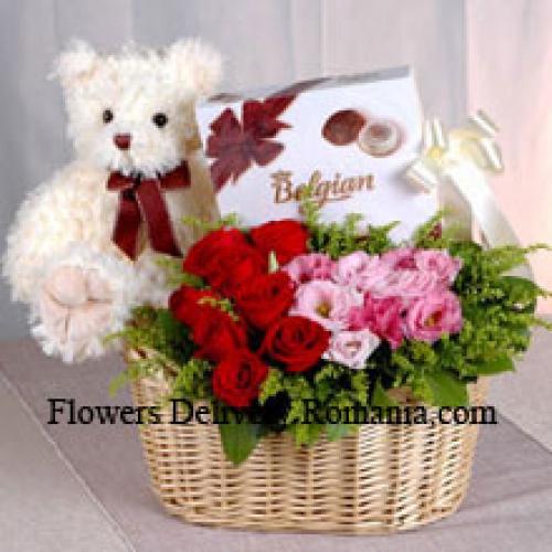 Rosas con Chocolate y Peluche