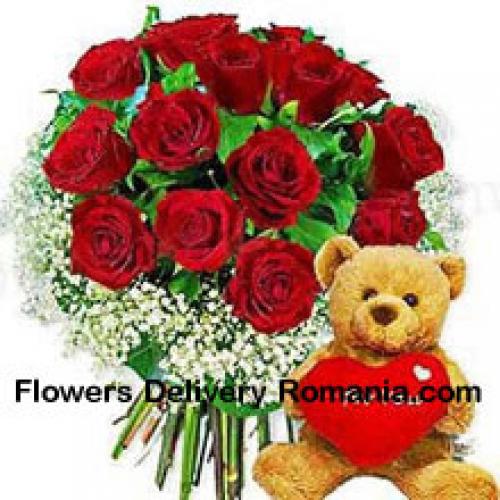 11 Rose con Orso Affettuoso